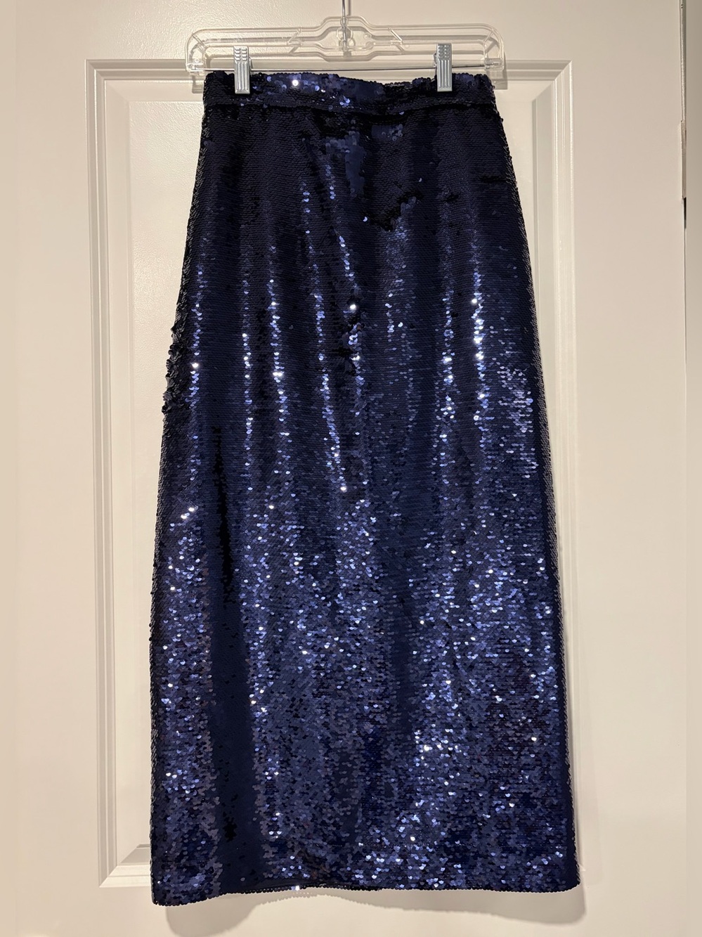 Sabina Musayev Navy Sequin Kori Midi Evening Skirt